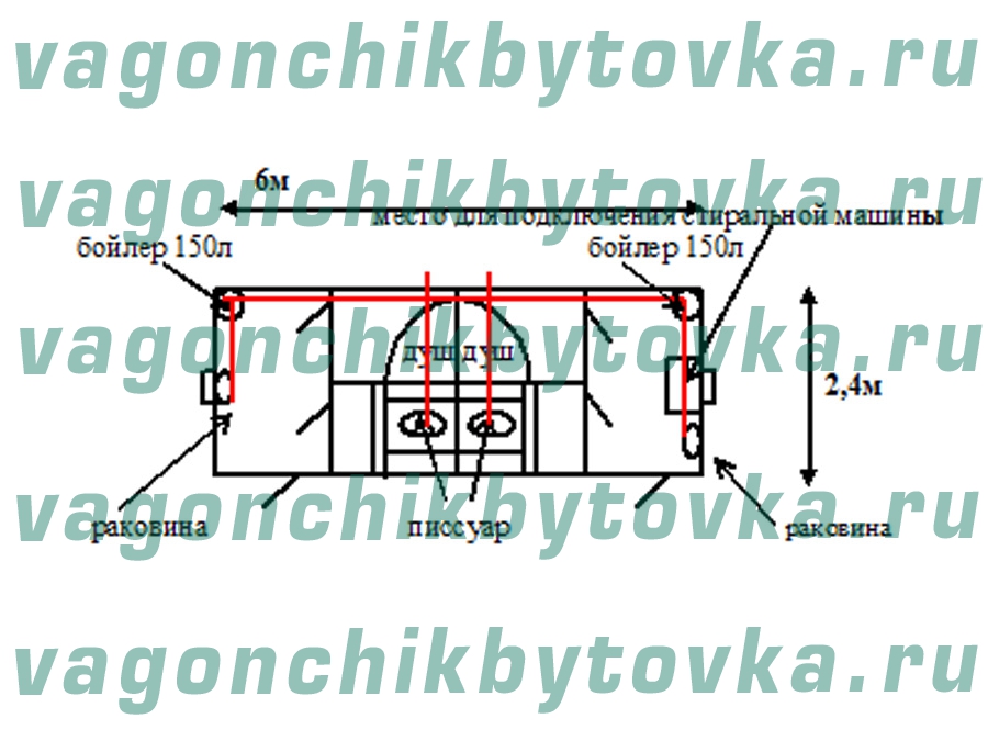 Вагончик 6м - санузел